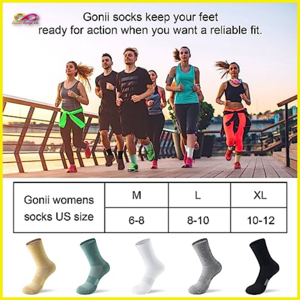 Athletic Crew Socks Compression Arch Support Runn… - image 6